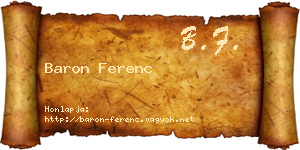Baron Ferenc névjegykártya